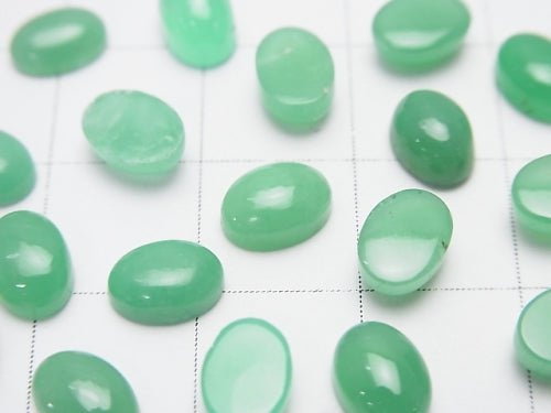 Chrysoprase AAA- Oval  Cabochon 7x5mm 5pcs