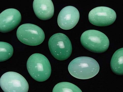 2pcs $64.99! Chrysoprase AA++ Oval Cabochon 18x15mm 2pcs