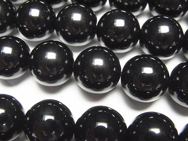 Black Crystal (Morion), Round Gemstone Beads