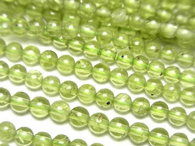 [Video] Peridot AA+ Round 3mm 1-strand beads (approx. 15 inches/37 cm)