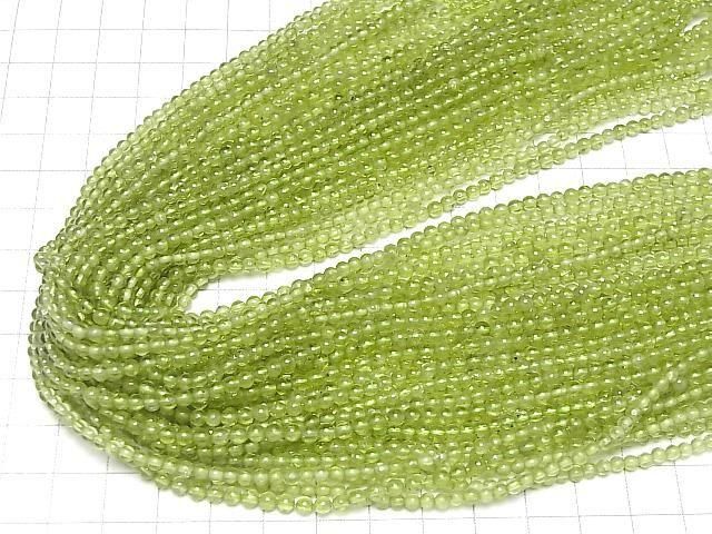 [Video] Peridot AA+ Round 3mm 1-strand beads (approx. 15 inches/37 cm)