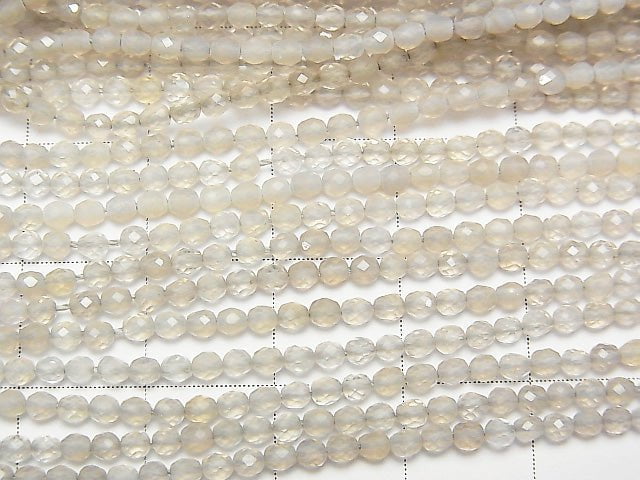 High Quality! 1strand $5.79! Gray Onyx Faceted Round 2mm 1strand beads (aprx.15inch / 38cm)