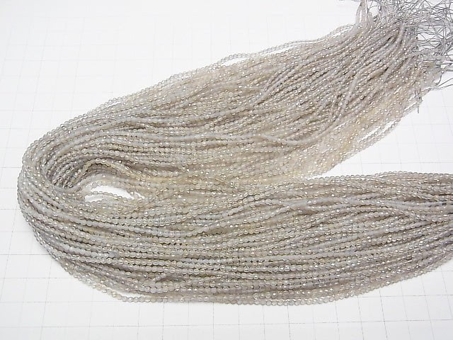 High Quality! 1strand $5.79! Gray Onyx Faceted Round 2mm 1strand beads (aprx.15inch / 38cm)