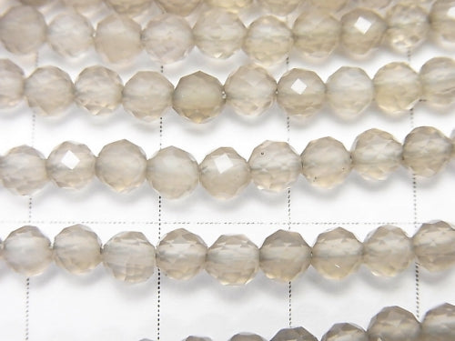 High Quality! 1strand $6.79! Gray Onyx Faceted Round 4mm 1strand beads (aprx.15inch / 38cm)