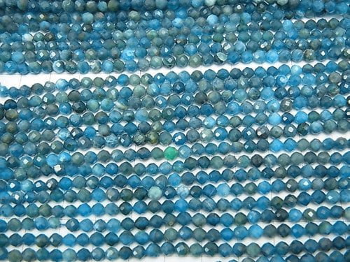 [Video] High Quality! 1strand $9.79! Blue Apatite AA 32Faceted Round 4mm 1strand beads (aprx.15inch / 37cm)