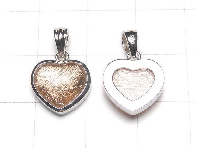 [Video]Meteorite (Muonionalusta ) Heart Pendant [12mm][14mm] Pink Gold Silver925