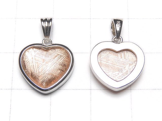 [Video]Meteorite (Muonionalusta ) Heart Pendant [12mm][14mm] Pink Gold Silver925