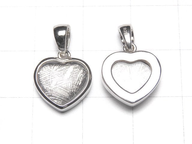 Meteorite (Muonionalusta ) Heart Pendant [12mm][14mm] Silver925