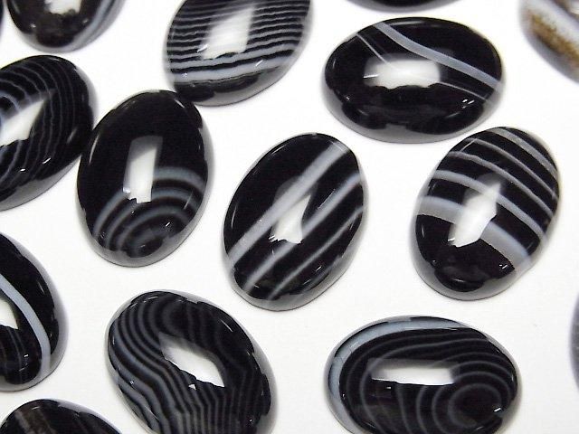 Gestreifter Onyx AAA Oval Cabochon 18x13mm 2Stück