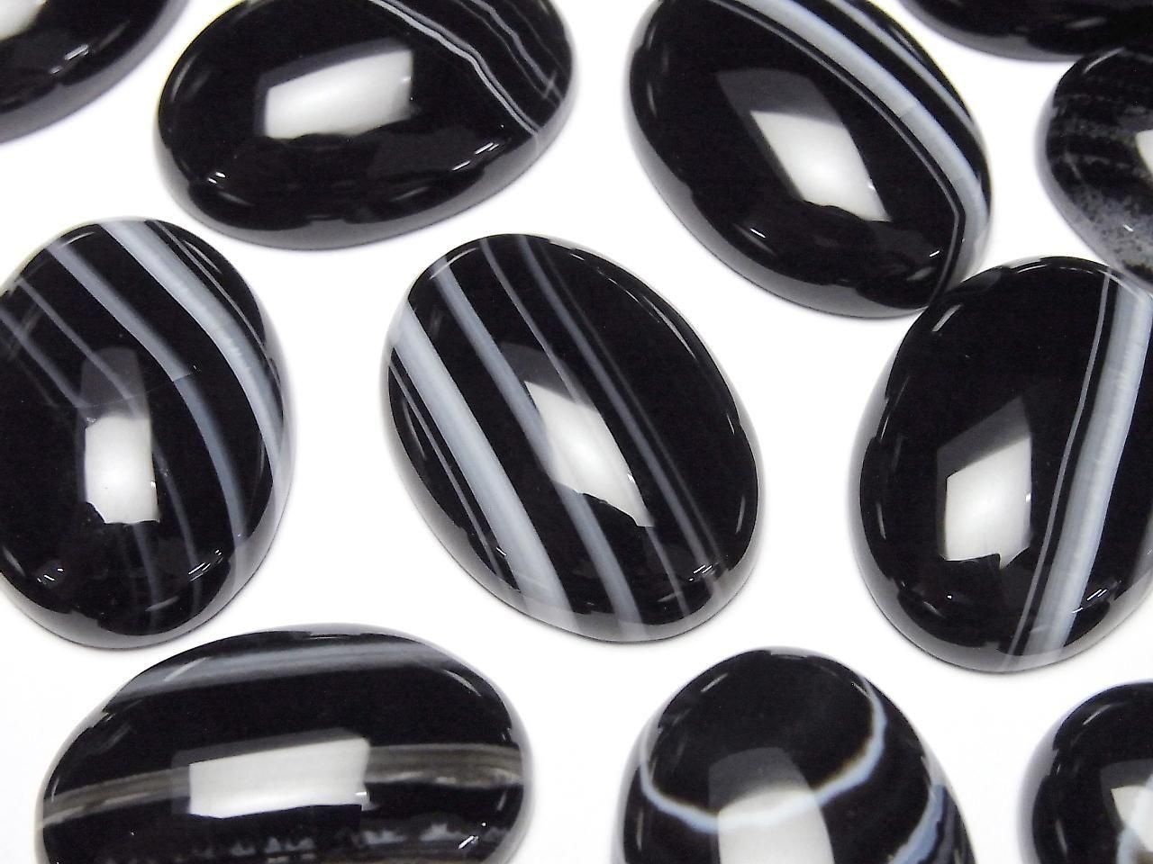 條紋瑪瑙 AAA 橢圓蛋面 25x18mm 2顆