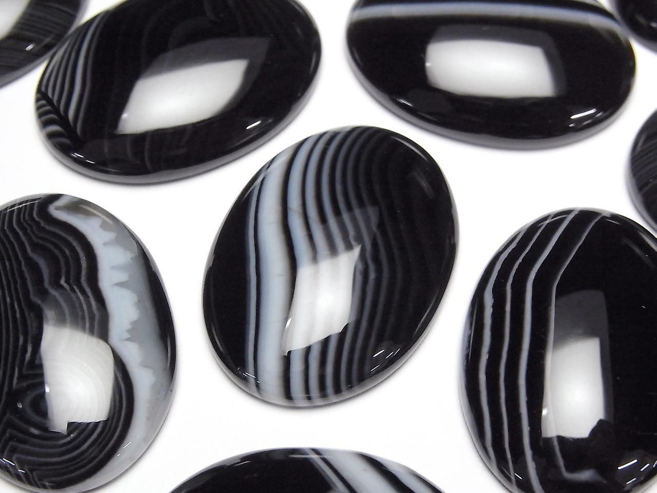 Cabochon ovale Onyx rayé AAA 30x22mm 1 pièce
