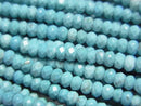 [Video] Magnesite Turquoise  Faceted Button Rondelle 3x3x2mm 1strand beads (aprx.15inch/38cm)