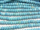 [Video] Magnesite Turquoise  Faceted Button Rondelle 3x3x2mm 1strand beads (aprx.15inch/38cm)