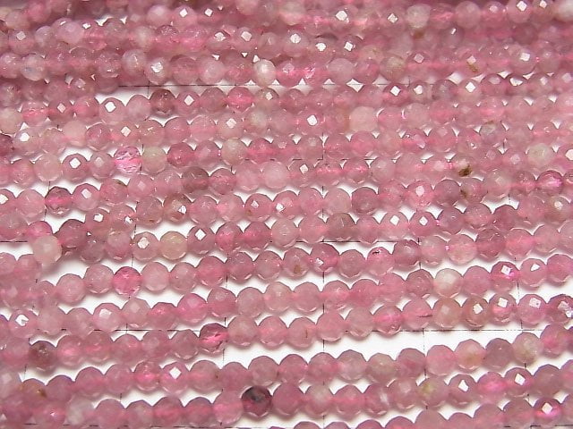 Haute qualité ! 2pcs 11,79 $ ! Tourmaline rose AA+ facettée ronde 3mm 1 brin (environ 15 pouces/37cm)