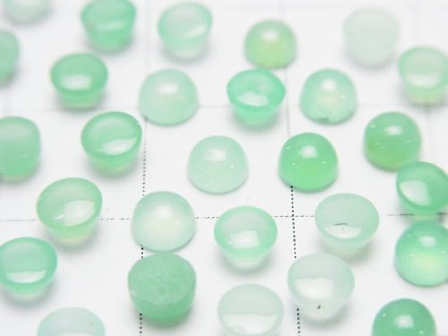 Chrysoprase AA++ Round  Cabochon 4x4mm 10pcs