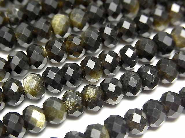 Obsidian, Roundel Gemstone Beads