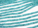 1strand $4.79! Blue Green Color Jade Faceted Button Roundel 4 x 4 x 3 mm 1 strand (aprx. 13 inch / 33 cm)