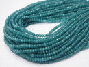 1strand $4.79! Blue Green Color Jade Faceted Button Roundel 4 x 4 x 3 mm 1 strand (aprx. 13 inch / 33 cm)