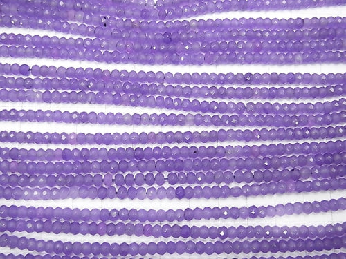 1strand $4.79! Light purple color Jade Faceted Button Roundel 4x4x2mm 1strand beads (aprx.14inch / 34cm)