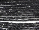 [Video] High Quality! Black Spinel AAA Faceted Button Rondelle 4 x 4 x 2.5 mm 1strand beads (aprx.15 inch / 37 cm)