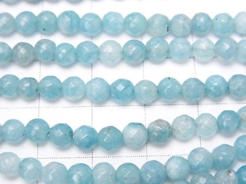 1strand $3.79! Blue Color Jade Faceted Round 4mm 1strand beads (aprx.14inch / 34cm)