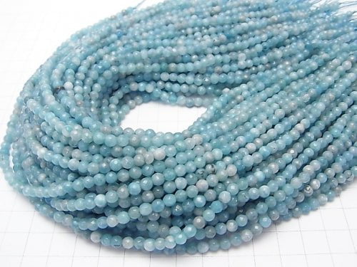 1strand $3.79! Blue Color Jade Faceted Round 4mm 1strand beads (aprx.14inch / 34cm)