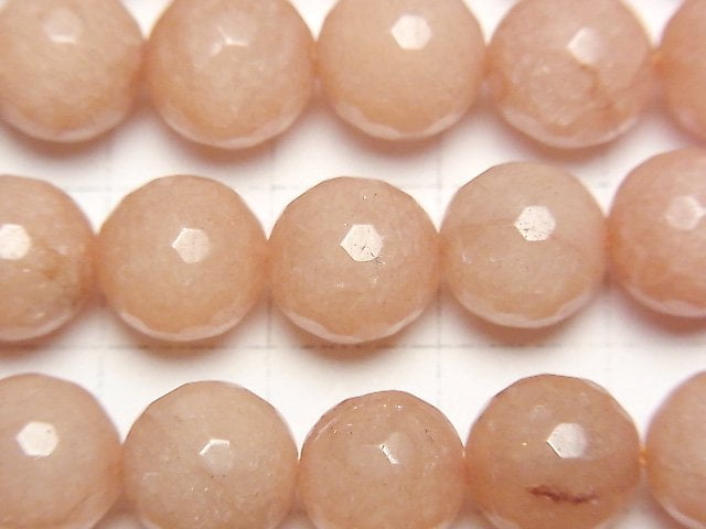 [Video] Orange Color Jade 128 Faceted Round 10 mm 1strand beads (aprx.15inch / 36 cm)