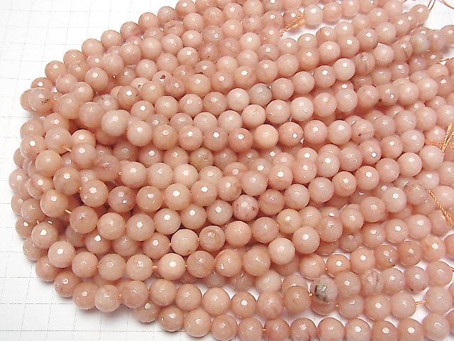 [Video] Orange Color Jade 128 Faceted Round 10 mm 1strand beads (aprx.15inch / 36 cm)