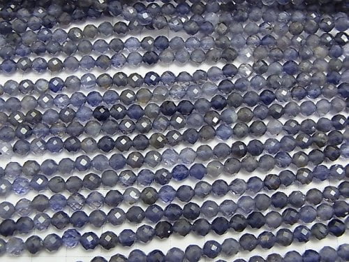 [Video] High Quality!  1strand $12.99! Iolite AA++ Faceted Round 5mm  1strand beads (aprx.15inch/38cm)