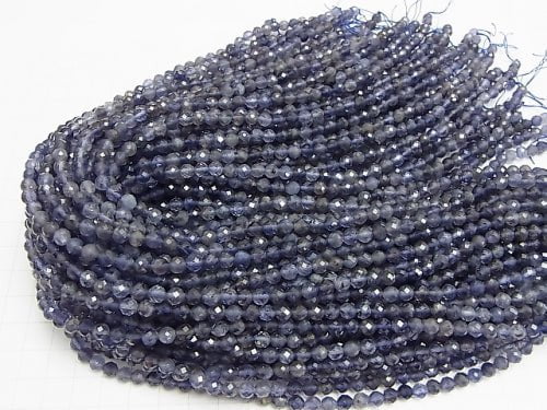 [Video] High Quality!  1strand $12.99! Iolite AA++ Faceted Round 5mm  1strand beads (aprx.15inch/38cm)