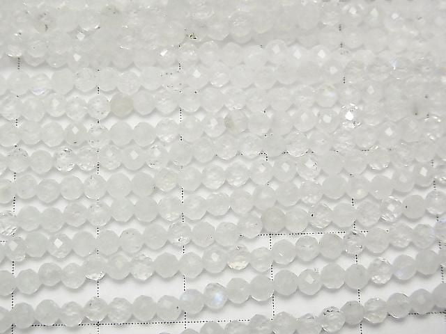 [Video] High Quality! Rainbow Moonstone AA++ Faceted Round 3mm 1-strand beads (approx. 15 inches/36 cm)