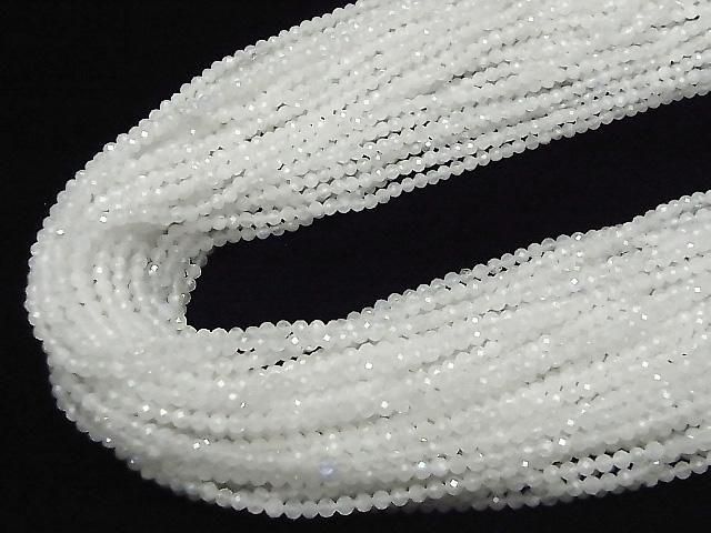 [Video] High Quality! Rainbow Moonstone AA++ Faceted Round 3mm 1-strand beads (approx. 15 inches/36 cm)