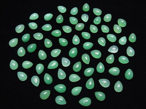 7pcs $11.79! Chrysoprase AAA- Pear shape Cabochon 7x5mm 7pcs