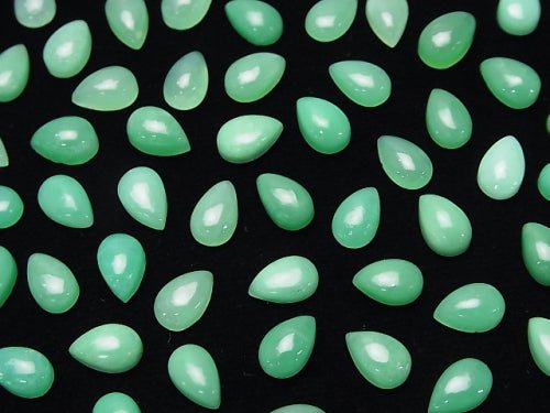 6pcs $11.79! Chrysoprase AA++ Pear shape Cabochon 8x5mm 6pcs