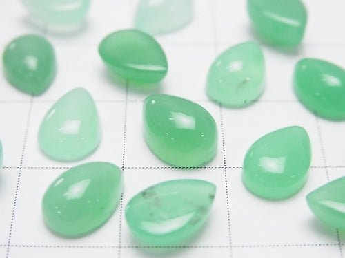 5pcs $14.99! Chrysoprase AA++ Pear shape Cabochon 9x6mm 5pcs