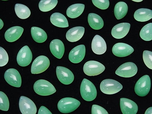 5pcs $14.99! Chrysoprase AA++ Pear shape Cabochon 9x6mm 5pcs