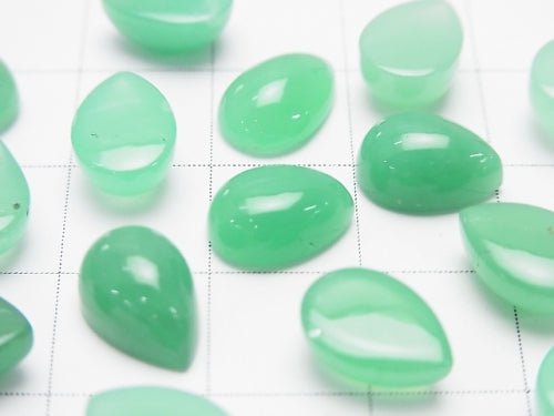 5pcs $22.99! Chrysoprase AA++ Pear shape Cabochon 10x7mm 5pcs