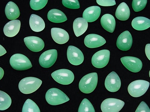 5pcs $22.99! Chrysoprase AA++ Pear shape Cabochon 10x7mm 5pcs