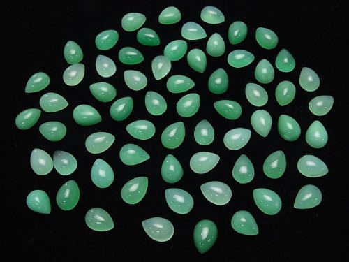 5pcs $22.99! Chrysoprase AA++ Pear shape Cabochon 10x7mm 5pcs