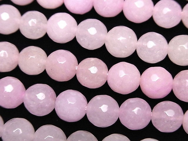 Pink color Jade Faceted Round 8mm 1strand beads (aprx.15inch/36cm)