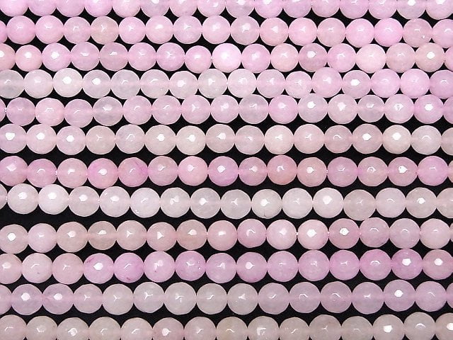 Pink color Jade Faceted Round 8mm 1strand beads (aprx.15inch/36cm)