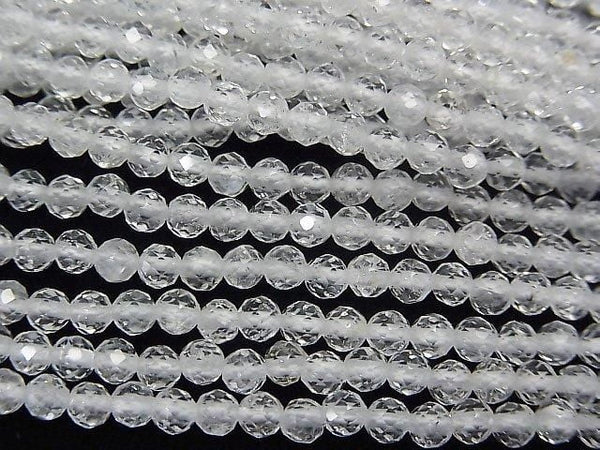 High Quality! 2pcs $9.79! Natural White Topaz AA++ Faceted Round 3mm 1strand beads (aprx.15inch/36cm)
