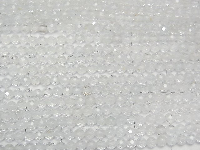 High Quality! 2pcs $9.79! Natural White Topaz AA++ Faceted Round 3mm 1strand beads (aprx.15inch/36cm)