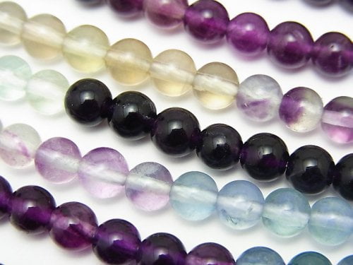 Fluorite, Round Gemstone Beads