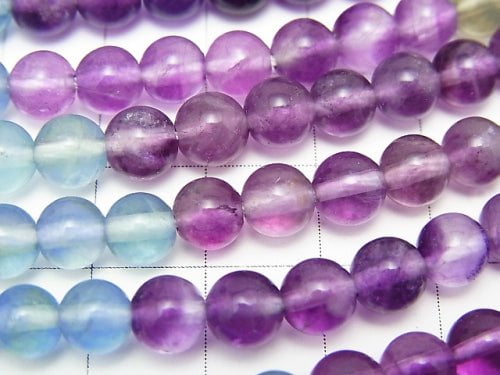 [Video]Fluorite AAA- Round 6mm Color Gradation 1strand beads (aprx.15inch/38cm)