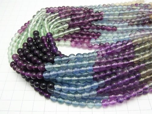 [Video]Fluorite AAA- Round 6mm Color Gradation 1strand beads (aprx.15inch/38cm)