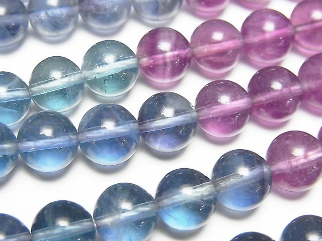 [Video] Fluorite AAA- Round 8mm Color Gradation 1strand beads (aprx.15inch/38cm)