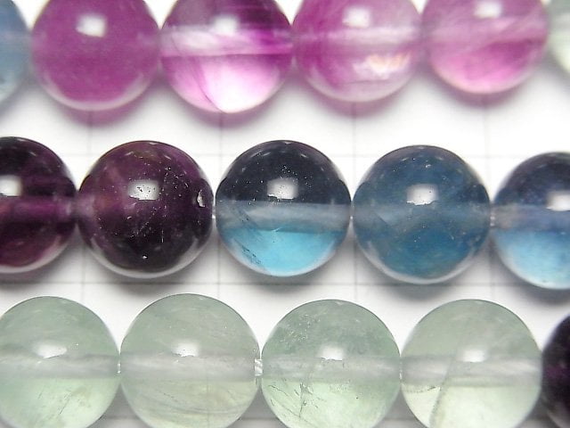 [Video]Fluorite AAA- Round 10mm Color Gradation 1strand beads (aprx.15inch/37cm)