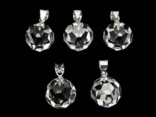 [Video] Crystal AAA+ "Bucky Ball" Faceted Round 12mm Pendant Silver925 1pc