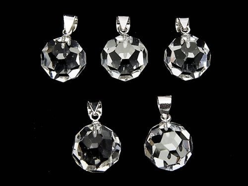 [Video] Crystal AAA+ "Bucky Ball" Faceted Round 12mm Pendant Silver925 1pc